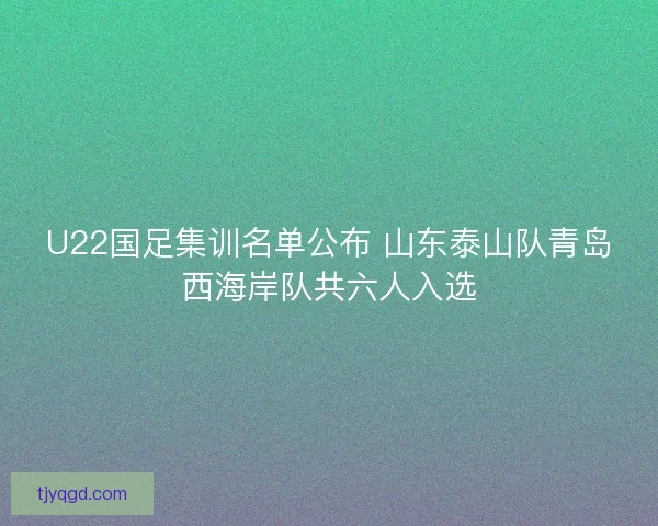 U22国足集训名单公布 山东泰山队青岛西海岸队共六人入选 U22国足集训名单公布 山东泰山队青岛西海岸队共六人入选
